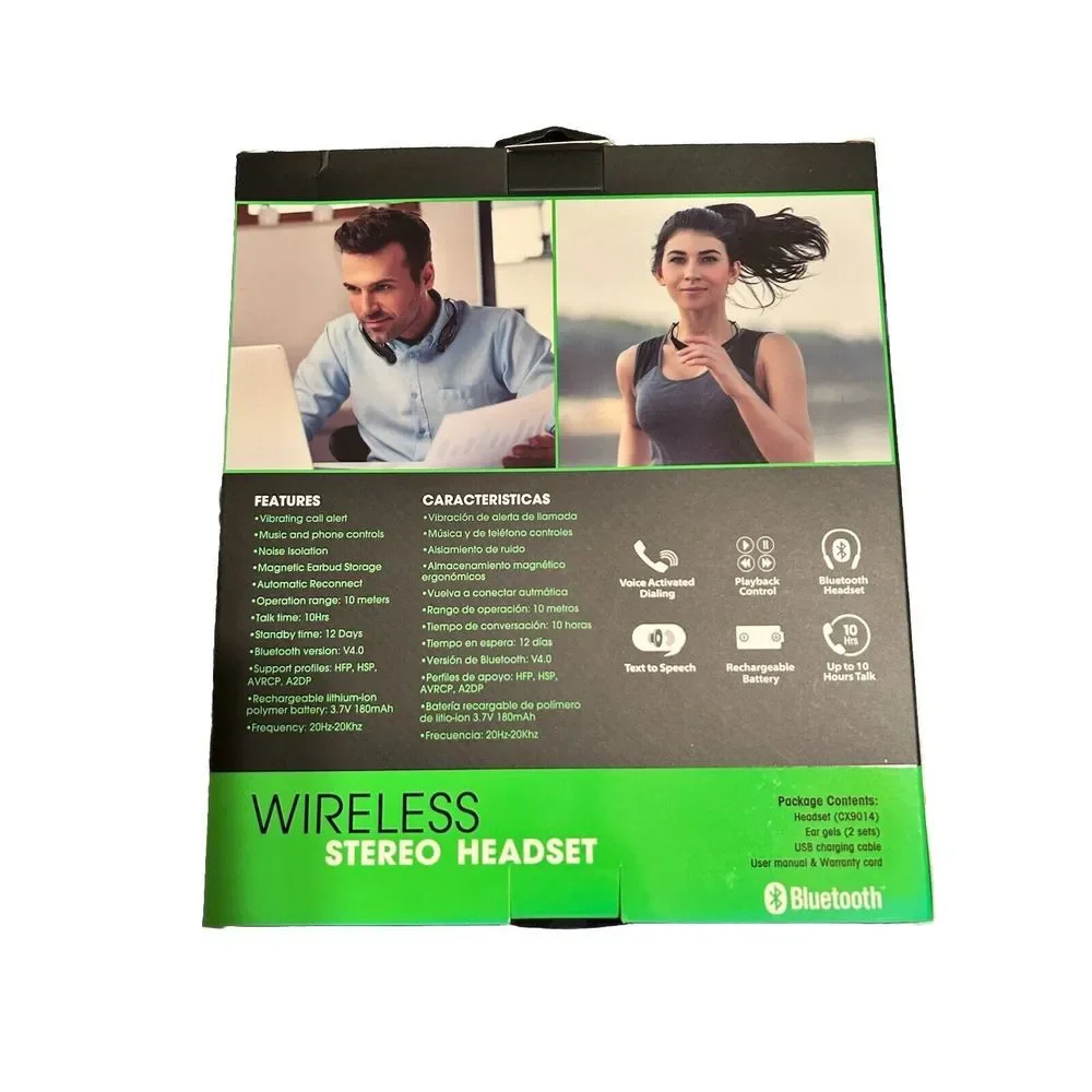 CHARGE WORX WIRELESS STEREO HEADSET WITH BLUETOOTH VOICE‎ DIALING.